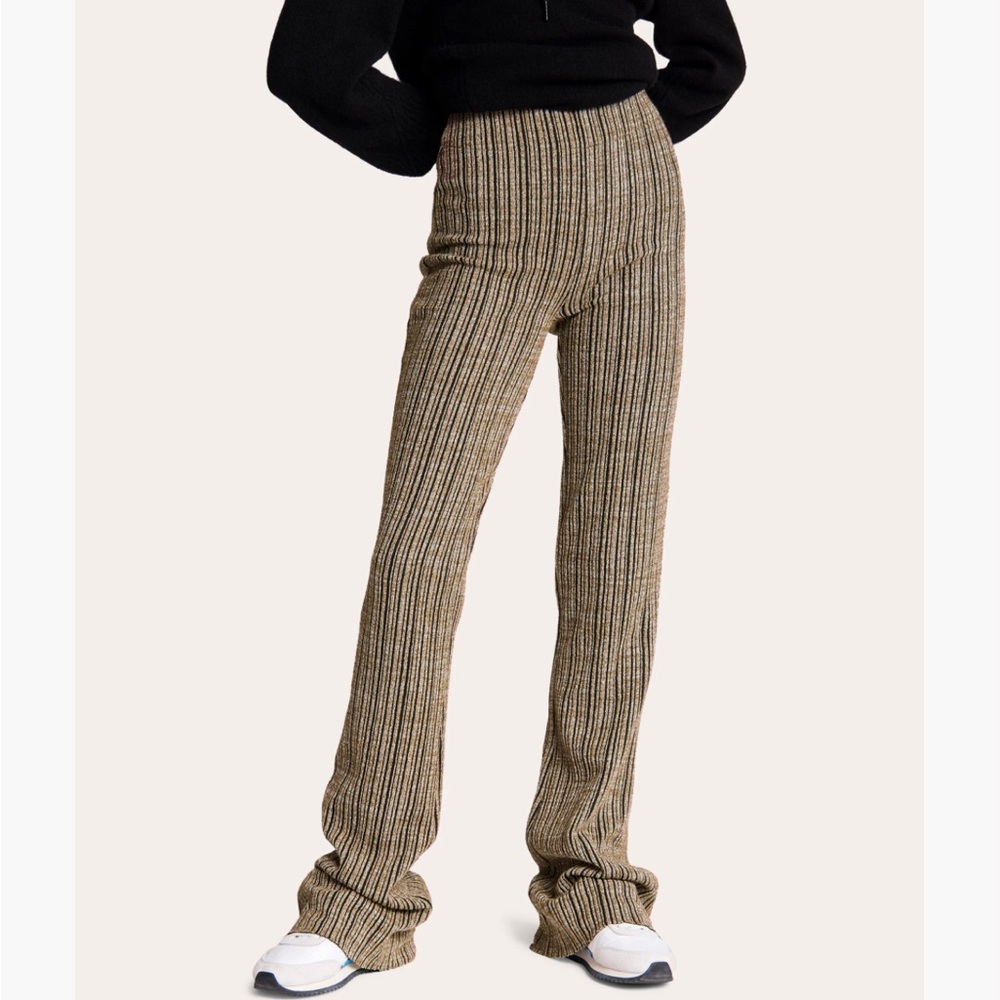 Rag & Bone Raimi RIbbed Knit Pants in Seed Green